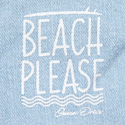 Boys Denim Short Beach Please-Ice Blue