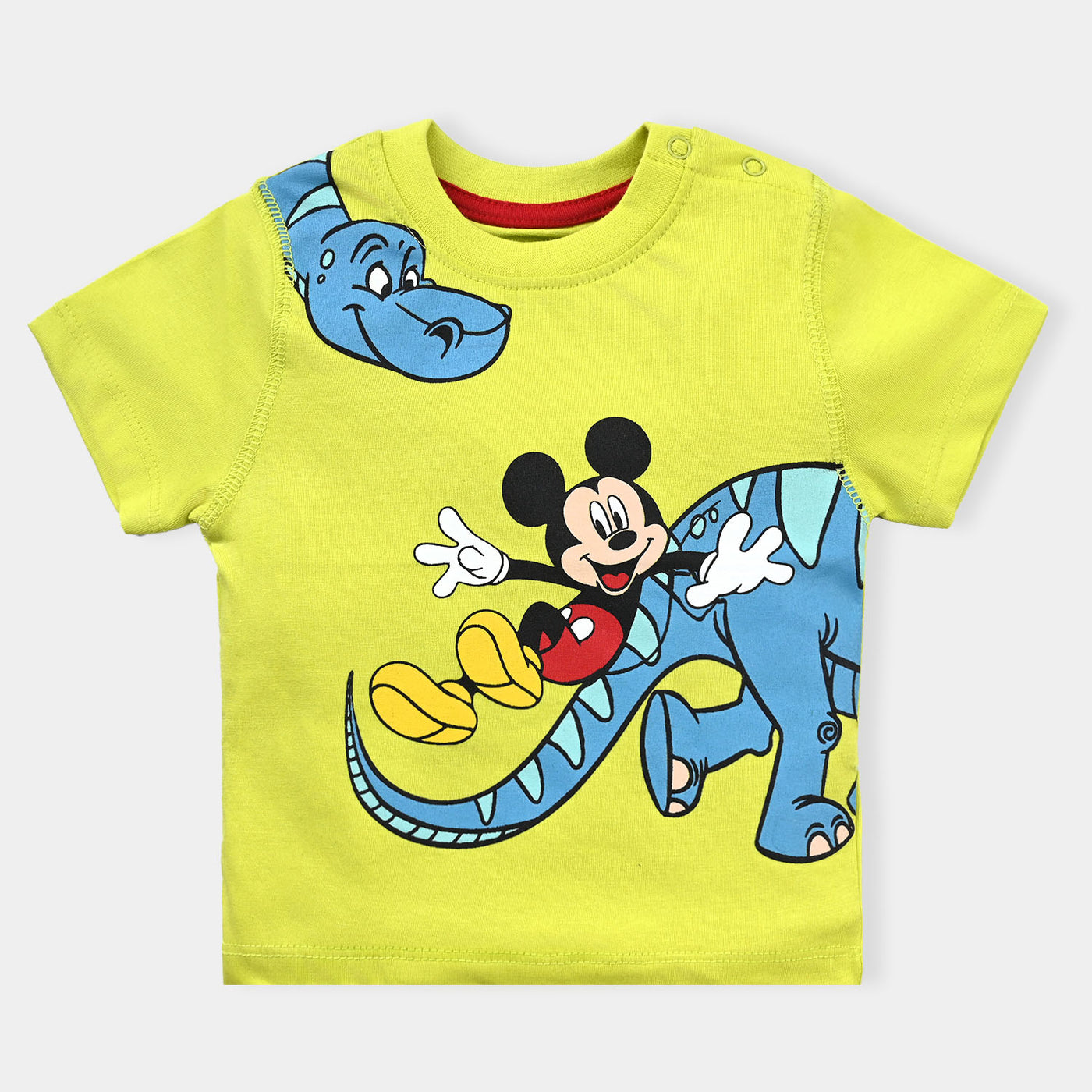 Infant Boys Cotton Jersey T-Shirt Dino & Mickey | Limeade