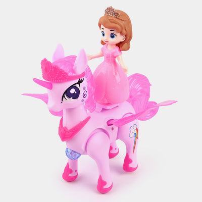 Cute Princess on Walking Pony with Light and Music