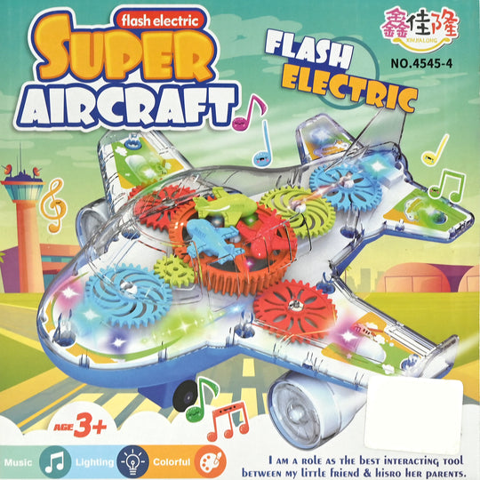 Electric Gear Plane With Light Music Toy For Kids
