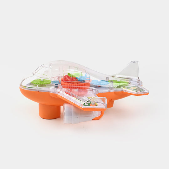 Electric Gear Plane With Light Music Toy For Kids