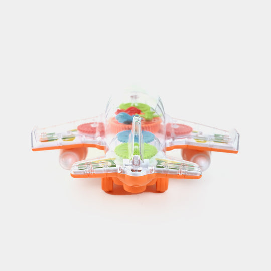 Electric Gear Plane With Light Music Toy For Kids