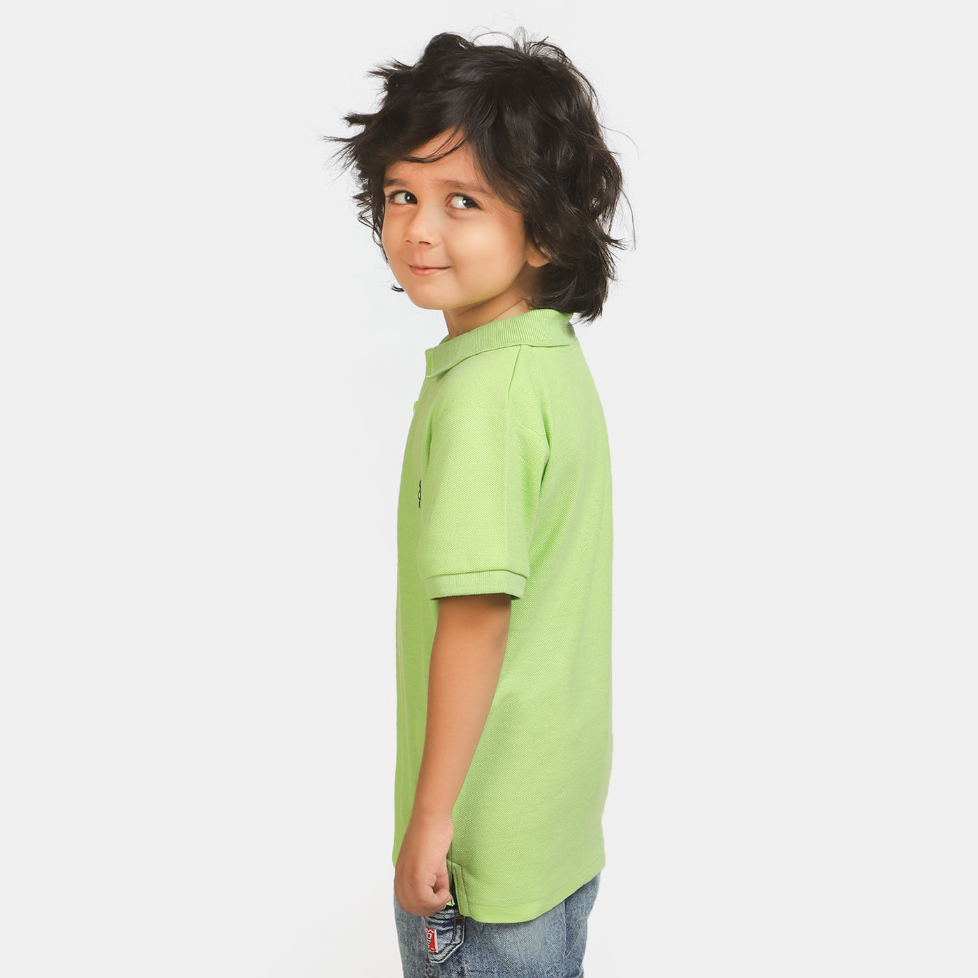 Boys Basic Polo T-Shirt - Sharp Green