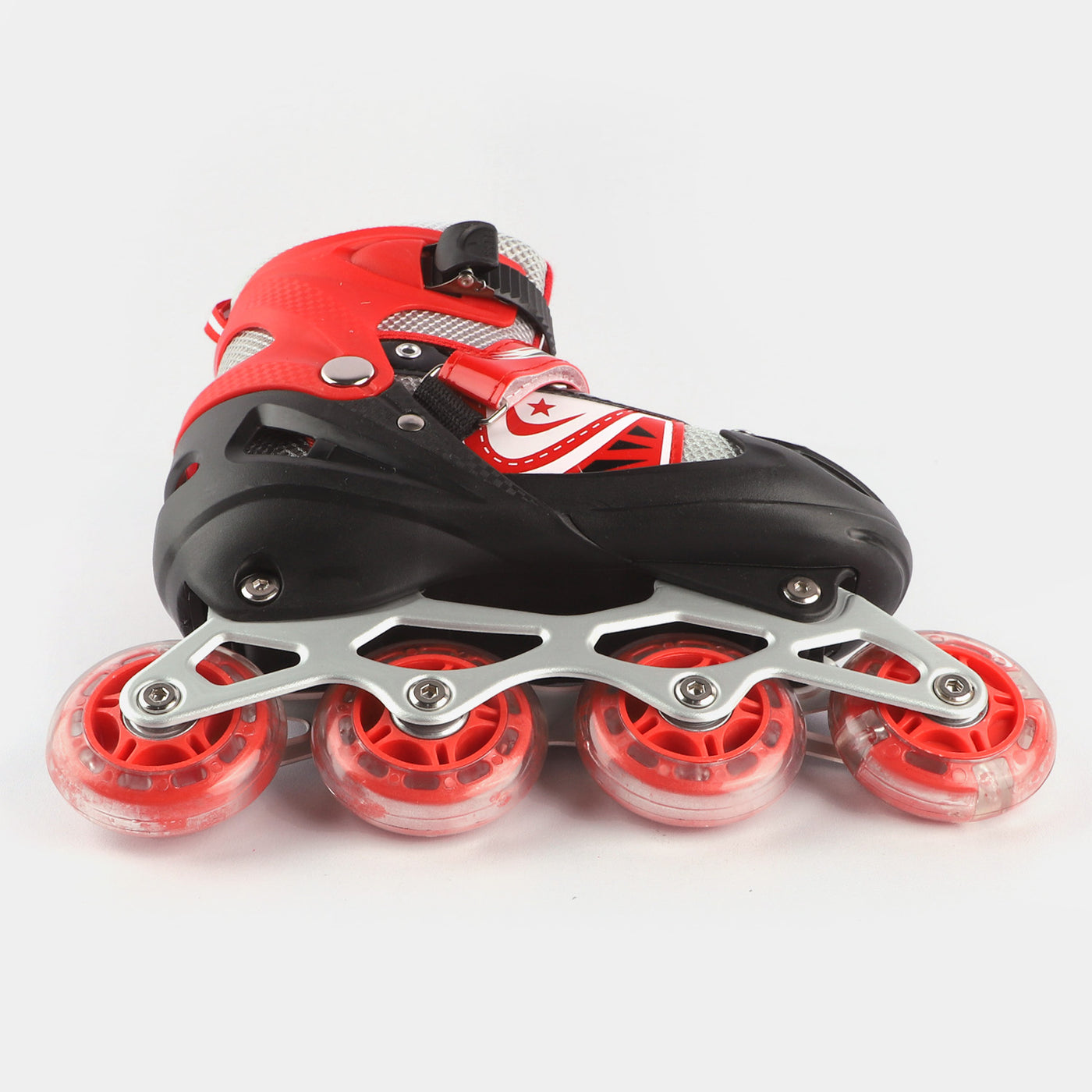 SPORTS SKATE SHOES WITH 6 IN 1 SAFETY PADS SET - RED