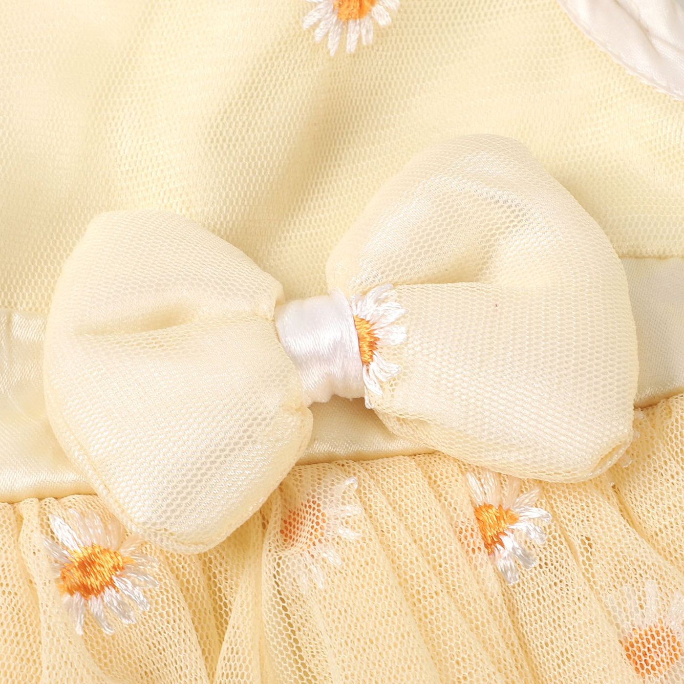 Infant Girls Fancy Frock Flowers - Cream