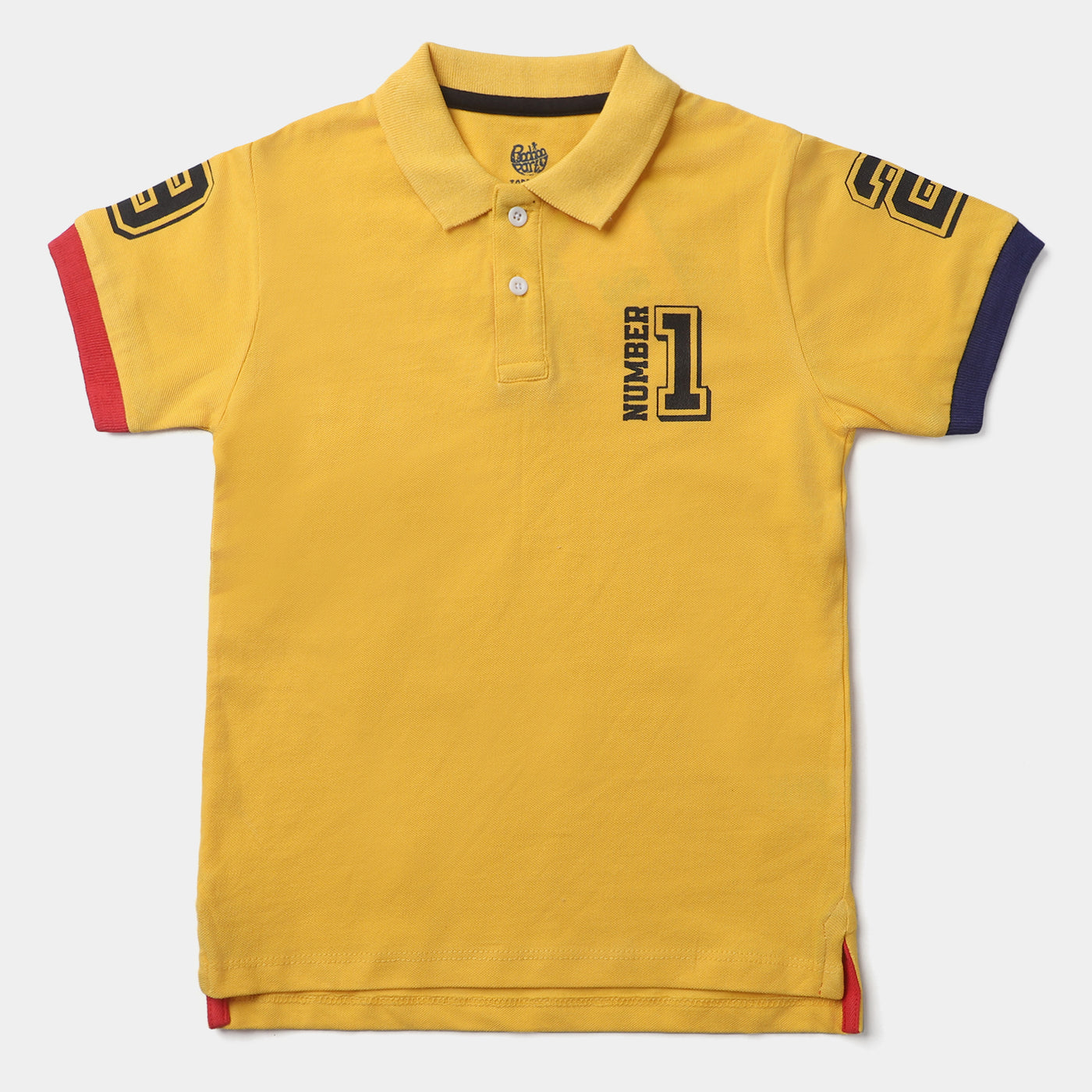 Boys Cotton PK Polo Number 1-Daffodil