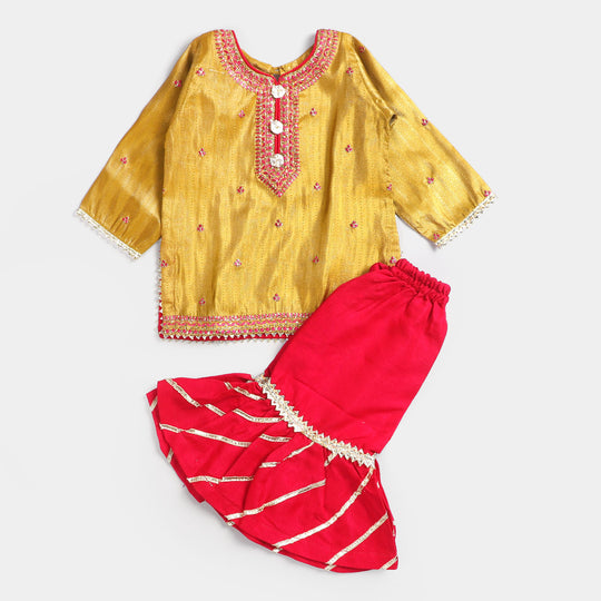 Infant Girls 2PCs Suit Rangeen-Golden