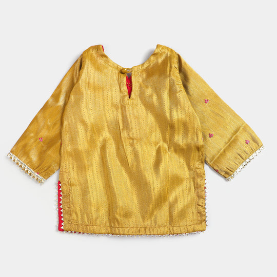 Infant Girls 2PCs Suit Rangeen-Golden