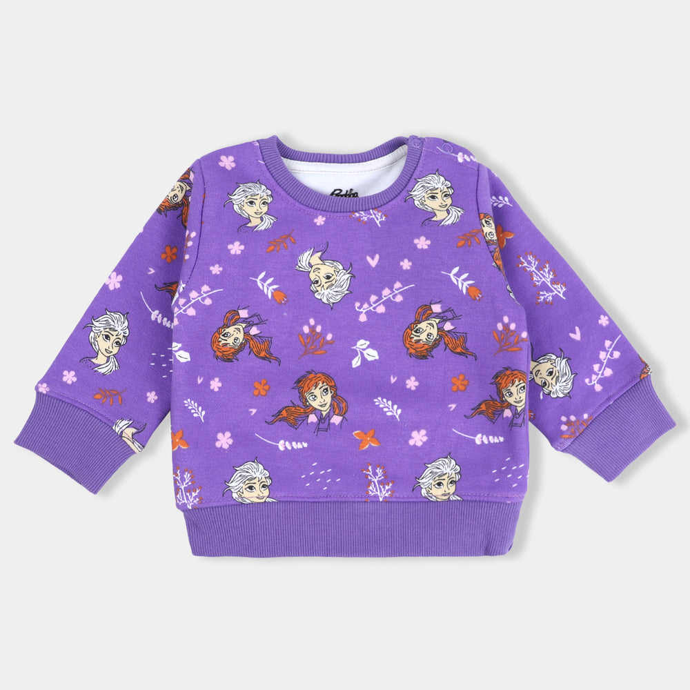 Infant Girls Fleece Knitted Suit Character -Purple