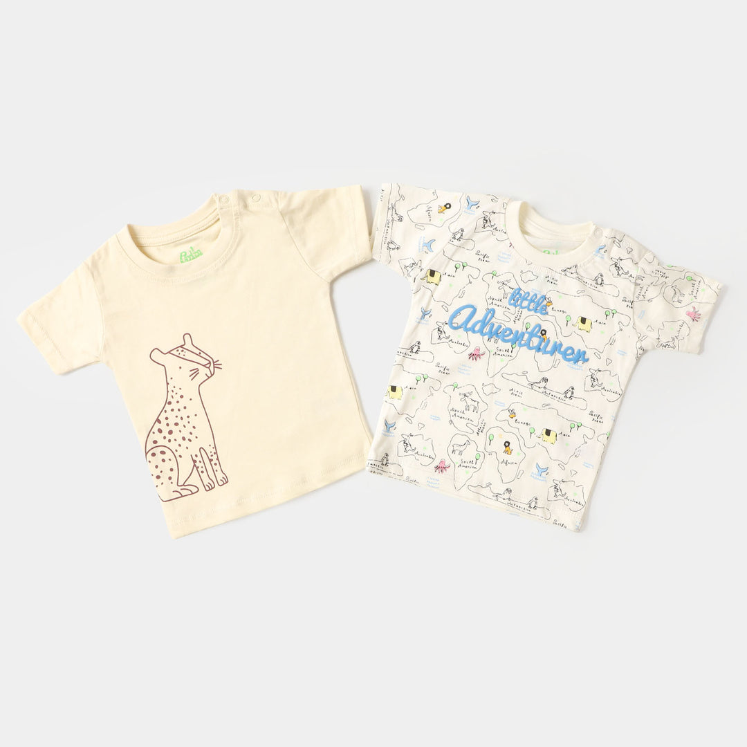 Infant Boys Cotton Set 2 PC Advanture & Tiger - Light Grey