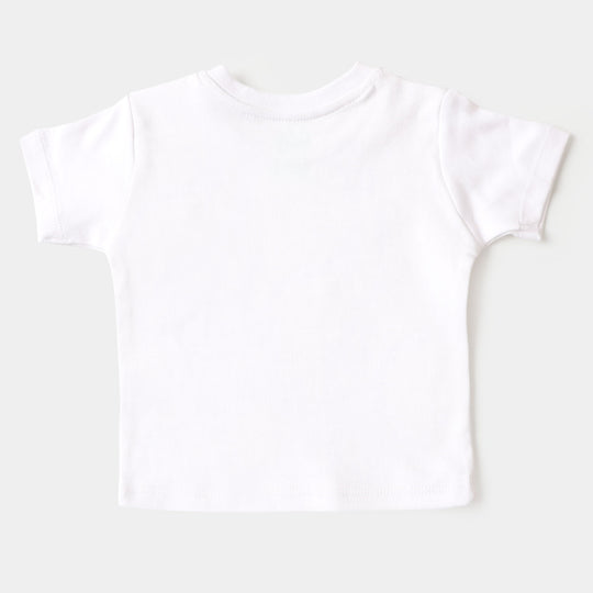 Infant Boys Set 2 PC Elephant & Striper - White