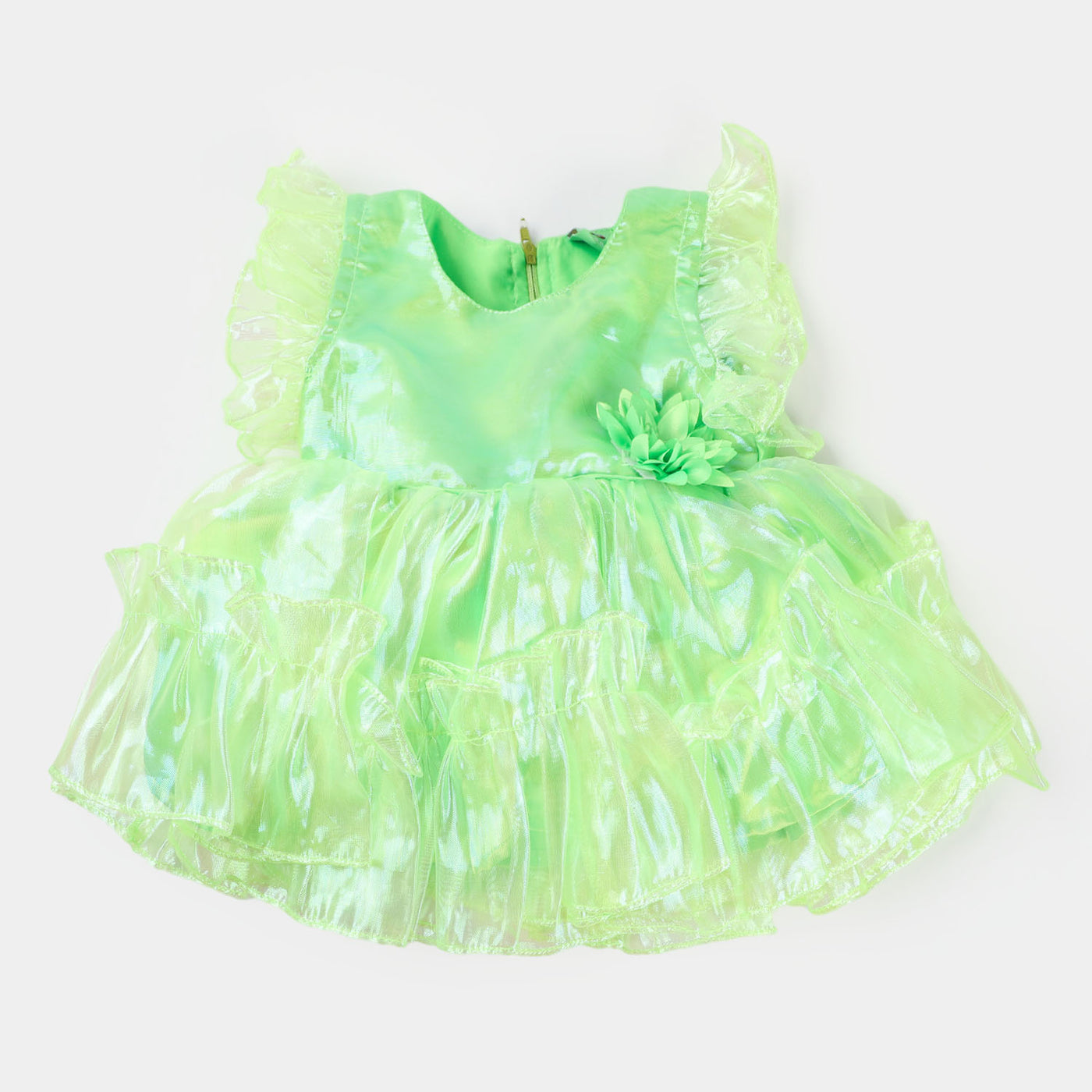Infant Girls Fancy Frock Neon Green - N.Green
