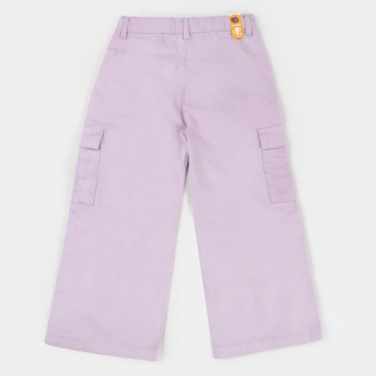 Girls Cotton Pant Super Girl - Lilac