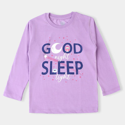 Girls Knitted Night Suit Sleep Tight-Sky Blue