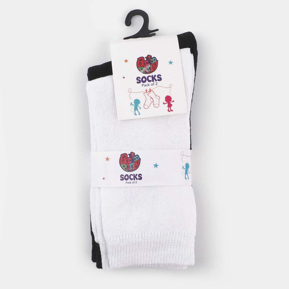 Boys Socks Pack of 2 Solid-White/Black