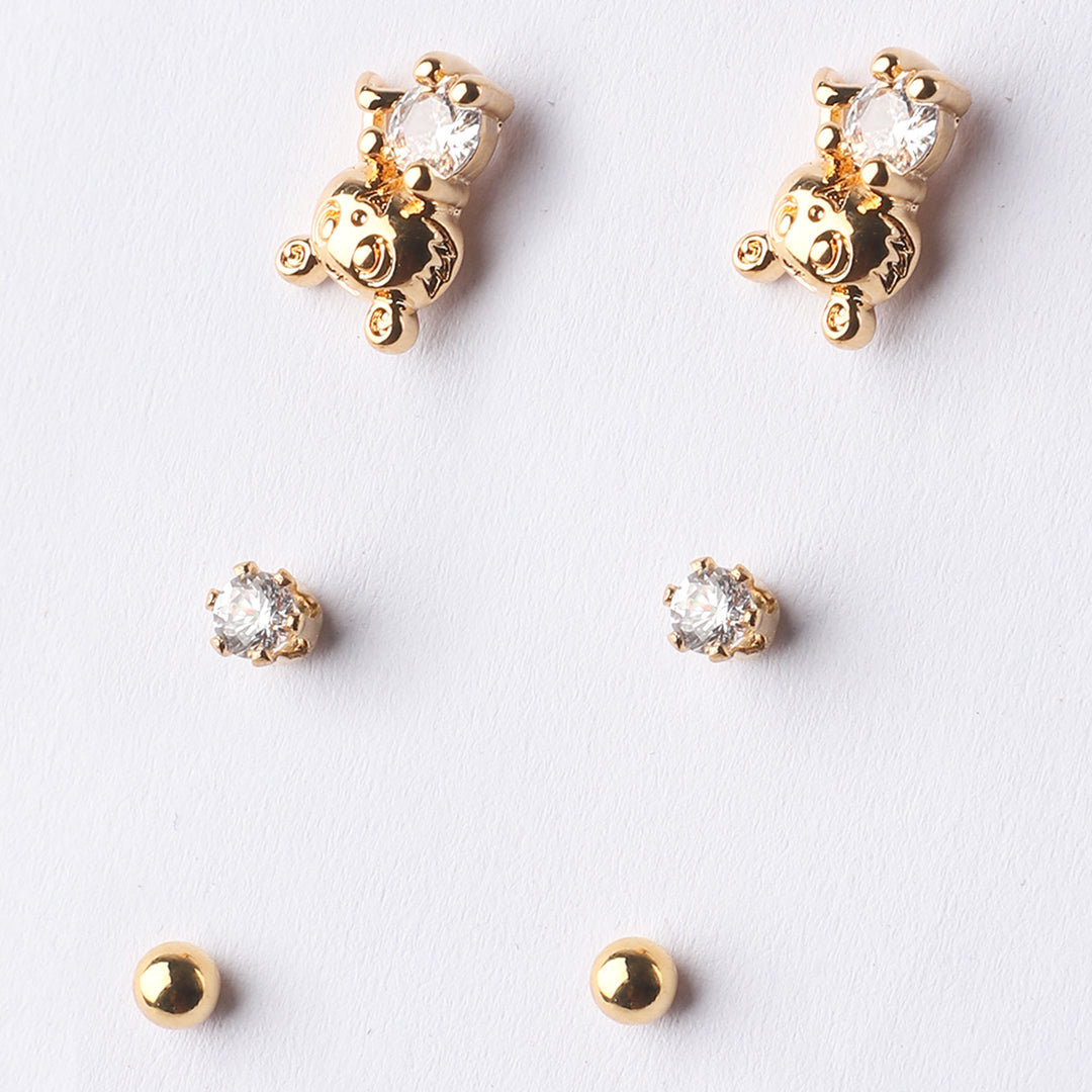 Fancy 3 Pair Stud Earring For Girls