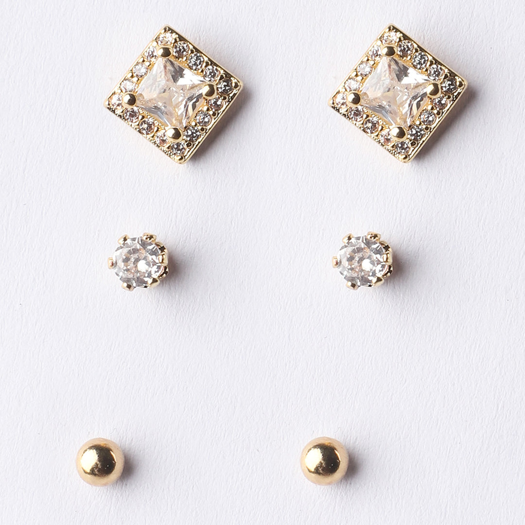 Fancy 3 Pair Stud Earring For Girls