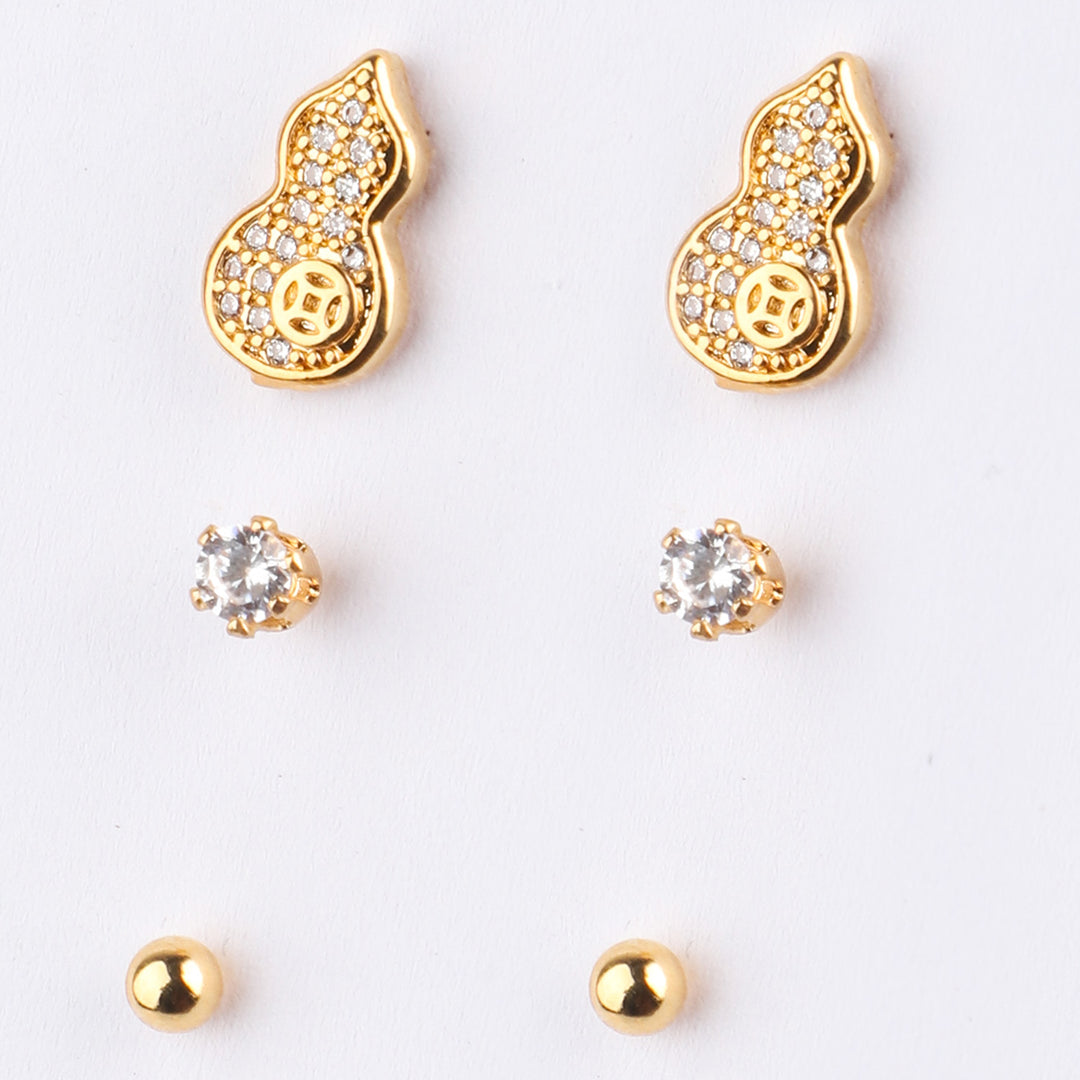 Fancy 3 Pair Stud Earring For Girls