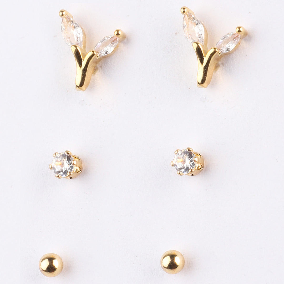 Fancy 3 Pair Stud Earring For Girls
