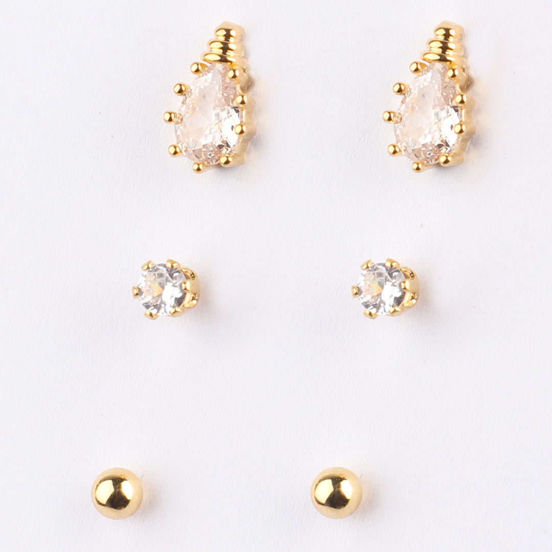 Fancy 3 Pair Stud Earring For Girls