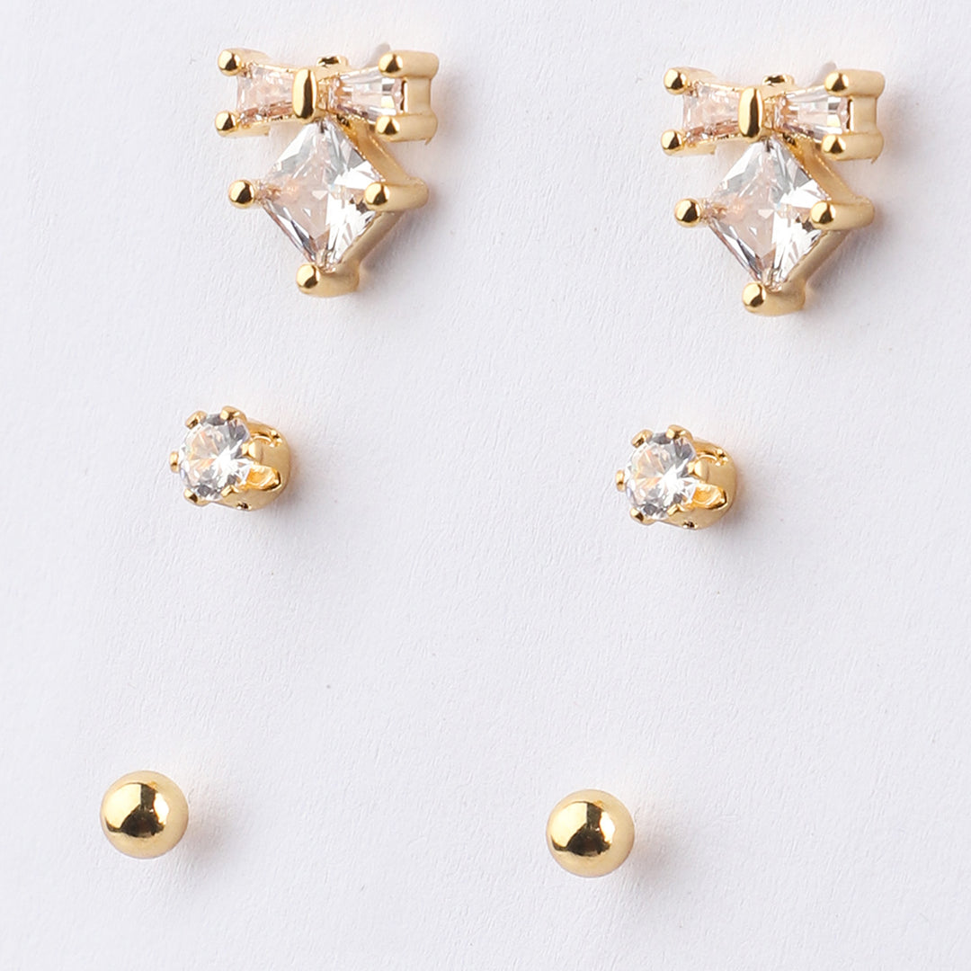 Fancy 3 Pair Stud Earring For Girls
