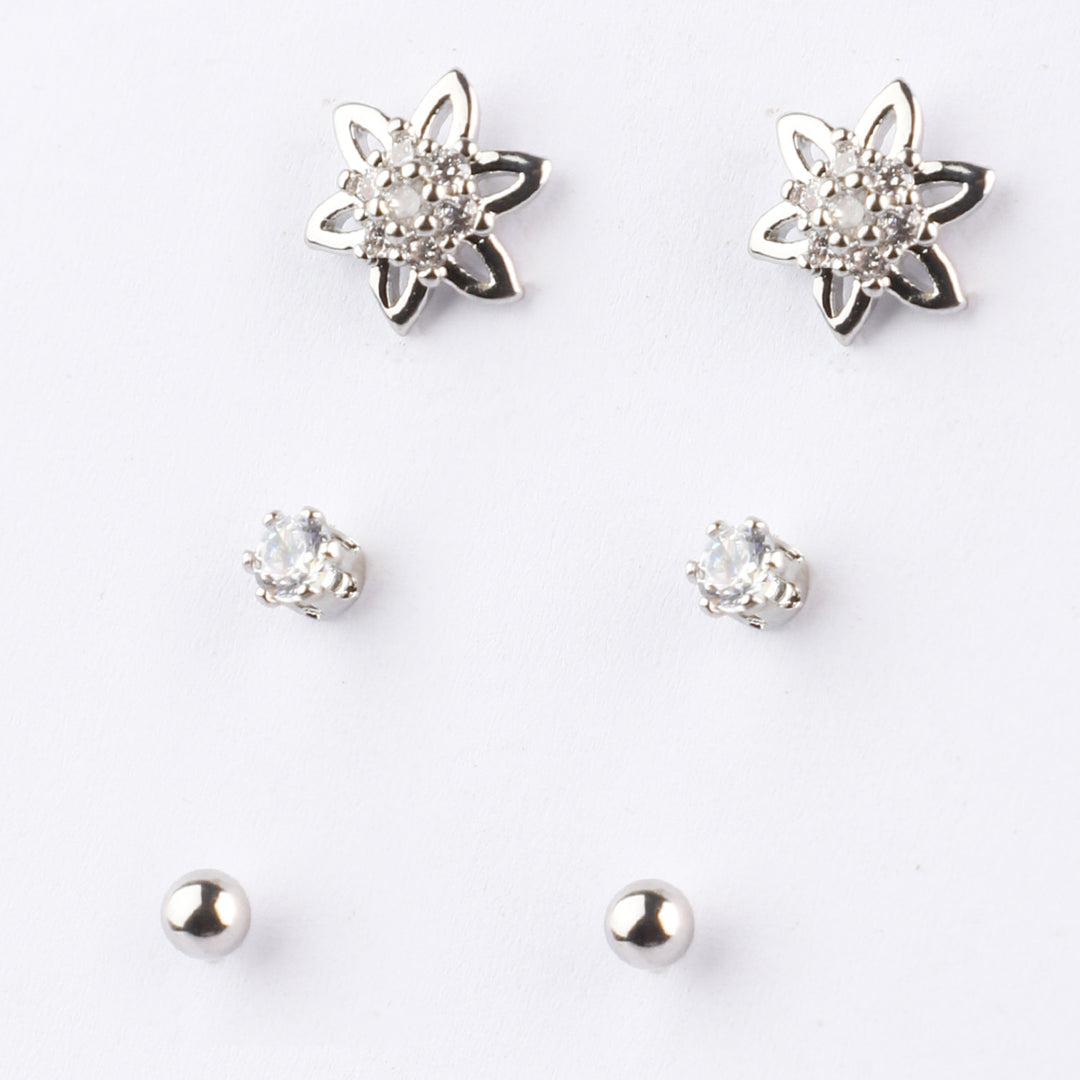 Fancy 3 Pair Stud Earring For Girls