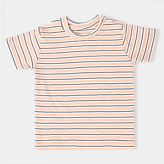 Infant Boys Yarn Dyed Knitted Night Suit -Sand
