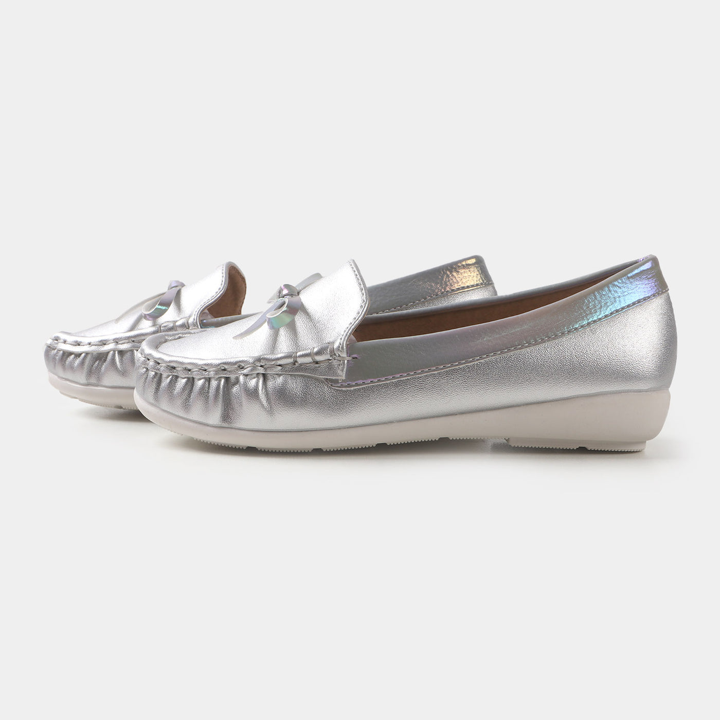 Girls Loafers 202109-3 - SILVER