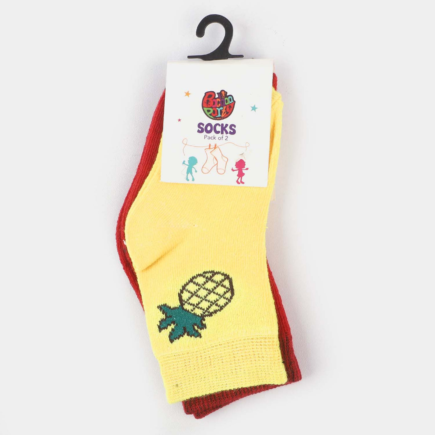 Infant Girls Socks Pack of 2 Fruits-Red.Yellow
