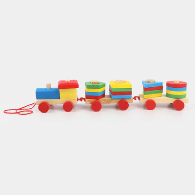 Wooden Puzzle Stacking Toy Train For Kids