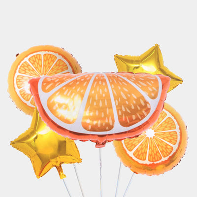 Orange Foil Balloon | 5 Pcs
