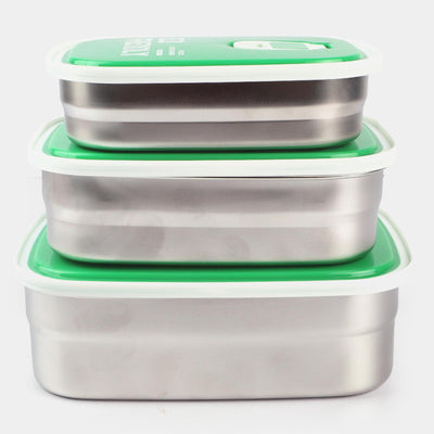 Tedemei Rectangle Stainless Steel Food Container 3 Pcs