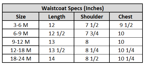 Infant Boys Poly Viscose Waistcoat (Lurex Stripes)