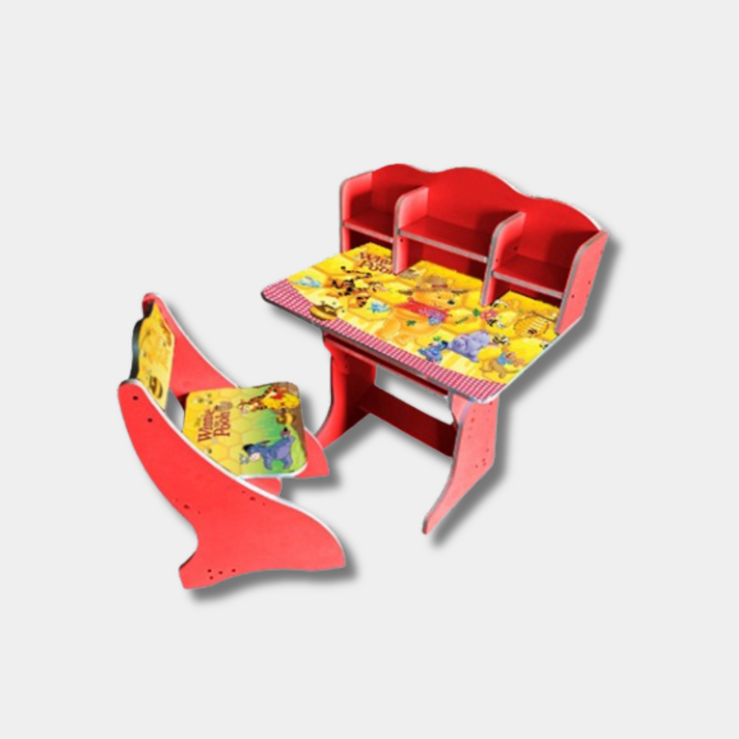 Multipurpose Adjustable Character Printed Study Activity Table With 1 Chair