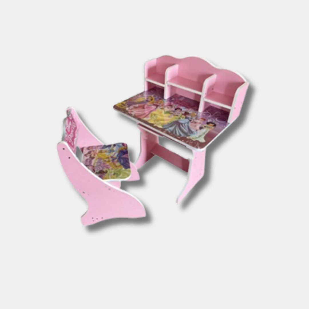 Multipurpose Adjustable Character Printed Study Activity Table With 1 Chair