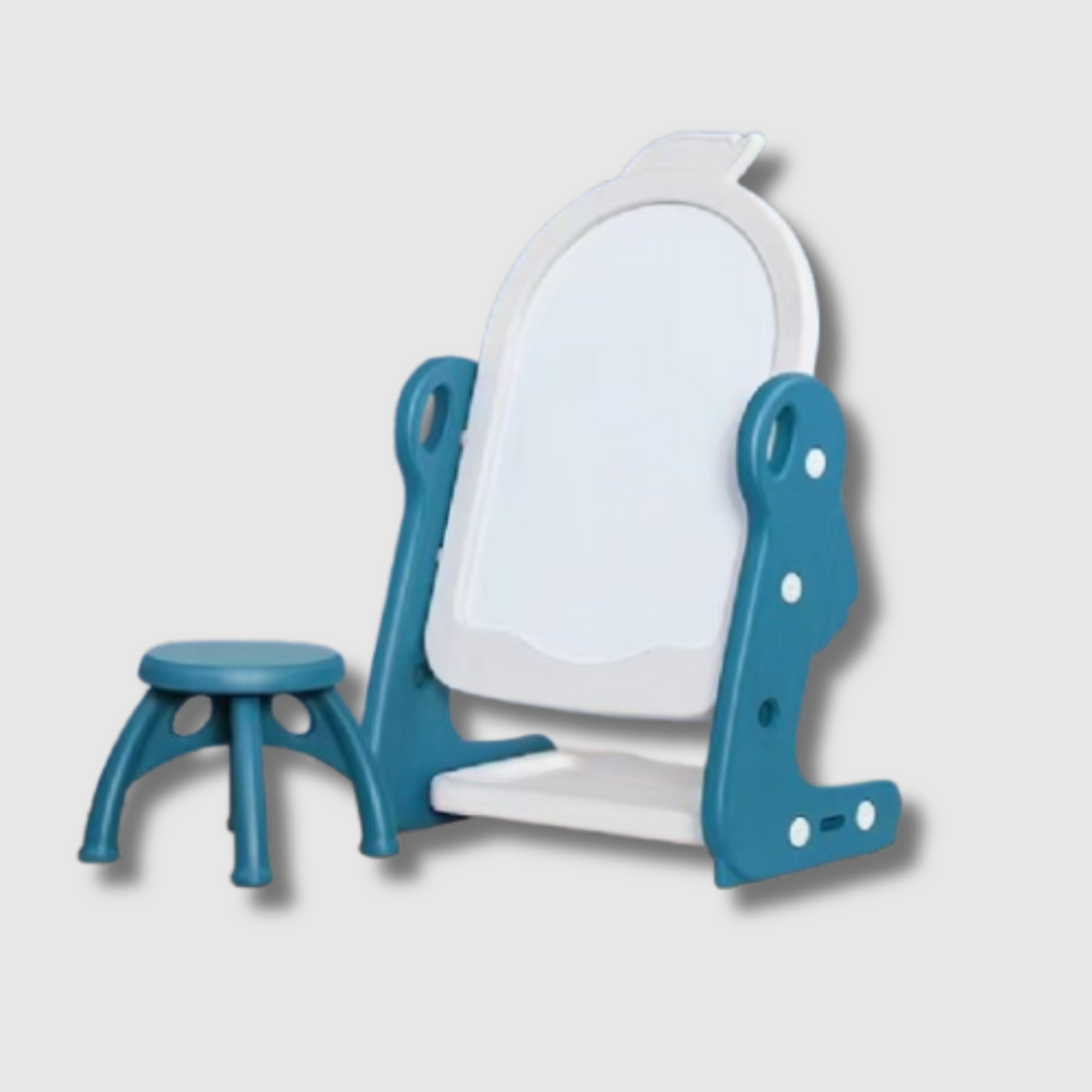 Children Drawing Magnetic Board Easel Board + Chair | 168 Blue