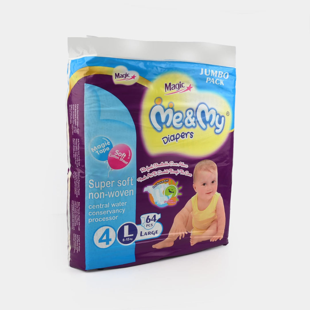 Me & My Baby Diapers Jumbo Pack 64Pcs | Large