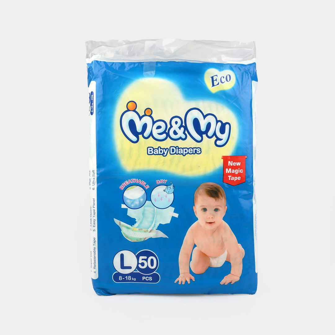 Me & My Baby Diapers Jumbo Pack 50Pcs | Large
