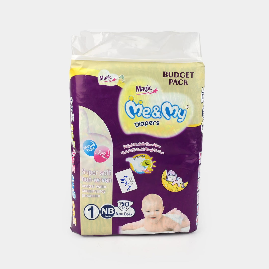 Me & My Baby Diapers Pack 50Pcs | Small NB