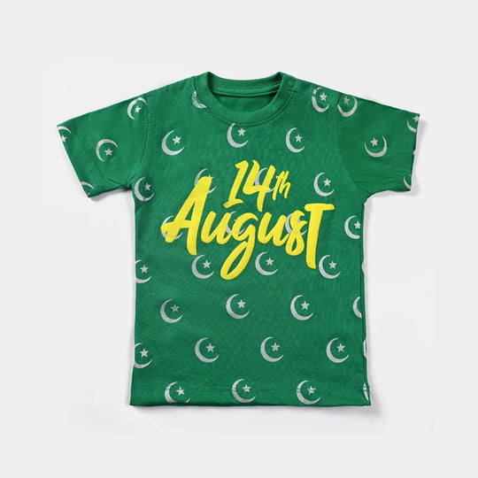 Infant Girls Cotton Jersey T-Shirt 14 August-Fern Green