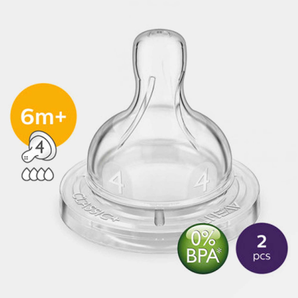 Philips AVENT Teat 6m+ /4h Fast Flow PK2 (SCF634/27)