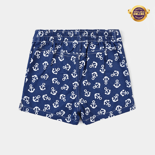 Infant Boys Poly Cotton Short Anchor-Blue