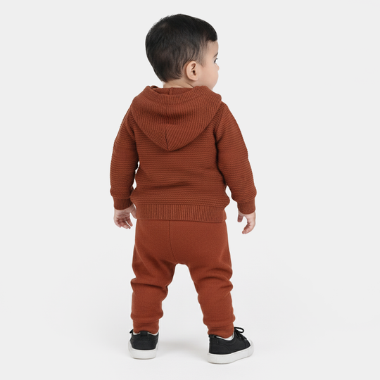 Infant Boys Acrylic Suit-Rust