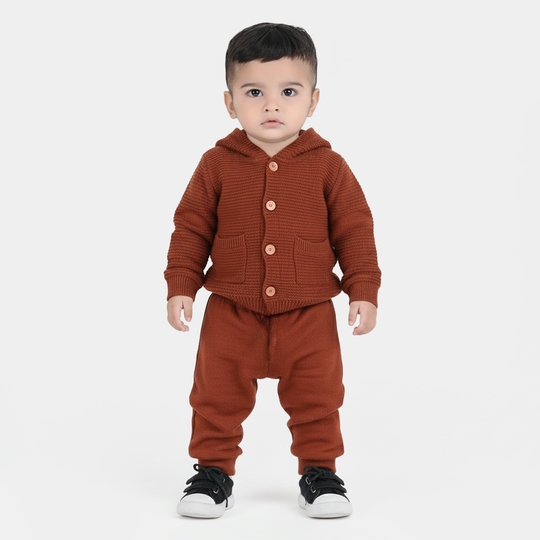 Infant Boys Acrylic Suit-Rust