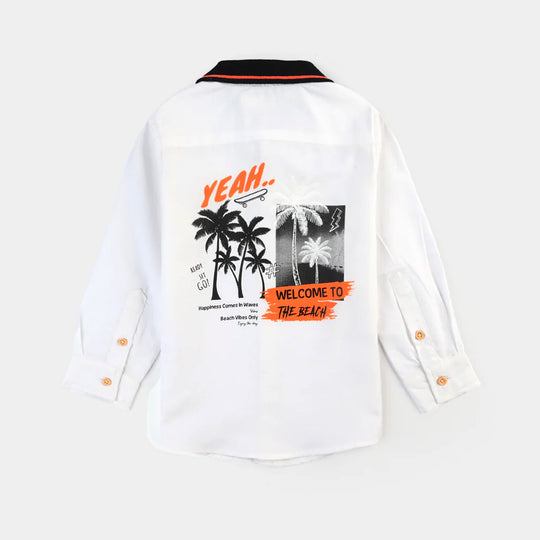 Boys Oxford Casual Shirt (Ready Set Go)-White