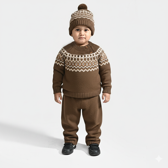 Infant Boys Acrylic Suit-Tribe - BROWN