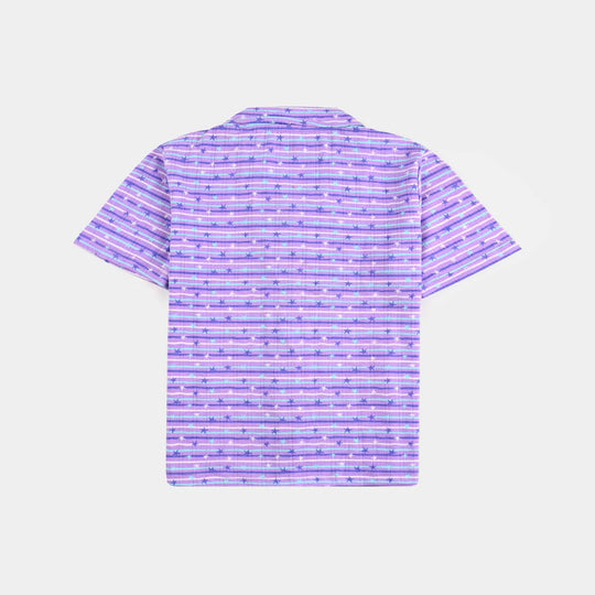 Infant Girls Drop needle Knitted Nightwear-Striper