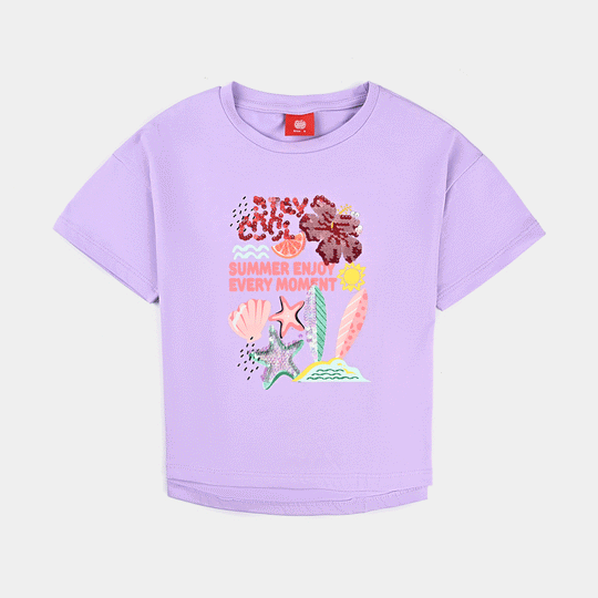 Girls Lycra Jersey T-Shirt Stay Cool-Purple