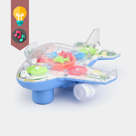 Electric Gear Plane With Light Music Toy For Kids