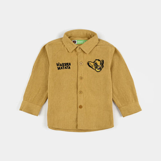 Infant Boys Corduroy Shirt F/S (Hakuna Matata)-Mustard